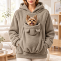 Pawmi Hoodie Kaki Sauge avec un Yorkshire dans la poche